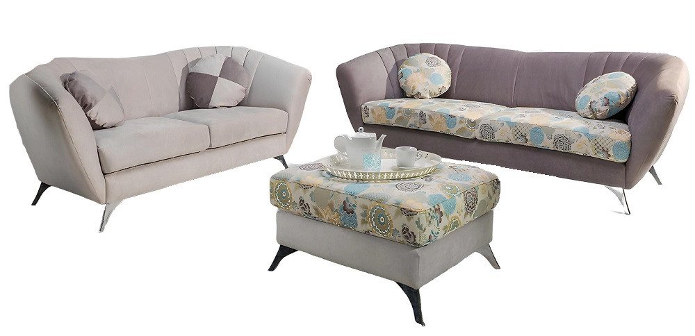 Xlmoebel Polstergarnitur Moderne Poster Wohnzimmer Sofa Set mit 3-Sitzer und 2-Sitzer Sitzen, (Garnitur Vittoria), Hergestellt in Europa von Xlmoebel