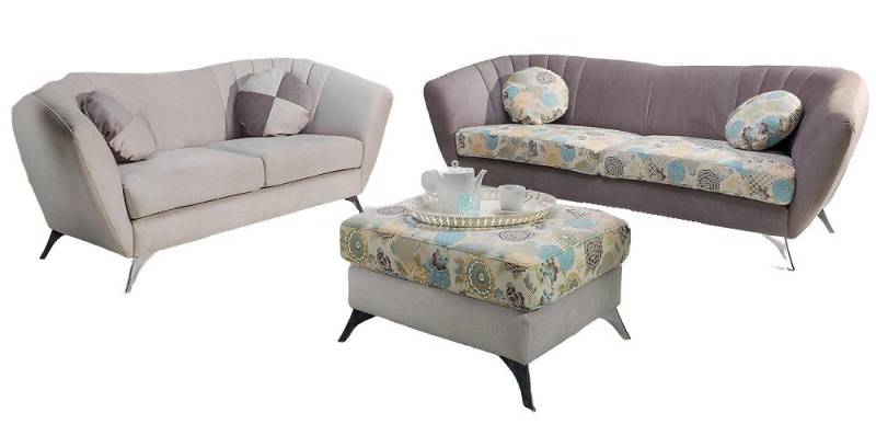 Xlmoebel Polstergarnitur Moderne Poster Wohnzimmer Sofa Set mit 3-Sitzer und 2-Sitzer Sitzen, (Garnitur Vittoria), Hergestellt in Europa von Xlmoebel