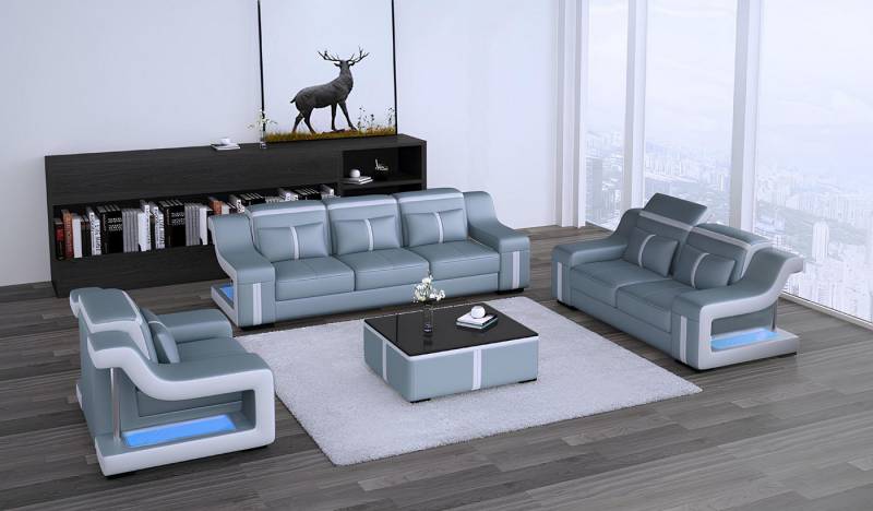 Xlmoebel Polstergarnitur Neues Leder-Sofa-Set mit 3-Sitzer 2-Sitzer und Sessel inklusive, (Sofagarnitur 3+2+1 Sitzer G8047D), Hergestellt in Europa von Xlmoebel