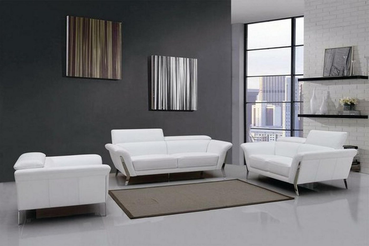 Xlmoebel Polstergarnitur Sofa Set aus Leder 3+2 mit Couch Sitzpolstern, (3Sitzer + 2Sitzer 1547), Hergestellt in Europa von Xlmoebel