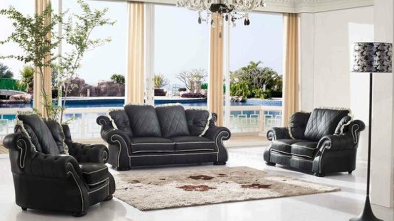 Xlmoebel Sitzgruppe Traditionelle Ledersofa-Sitzgarnitur im klassischen Design, (Sofa 3-Sitzer/Sofa 2-Sitzer), Hergestellt in Europa von Xlmoebel