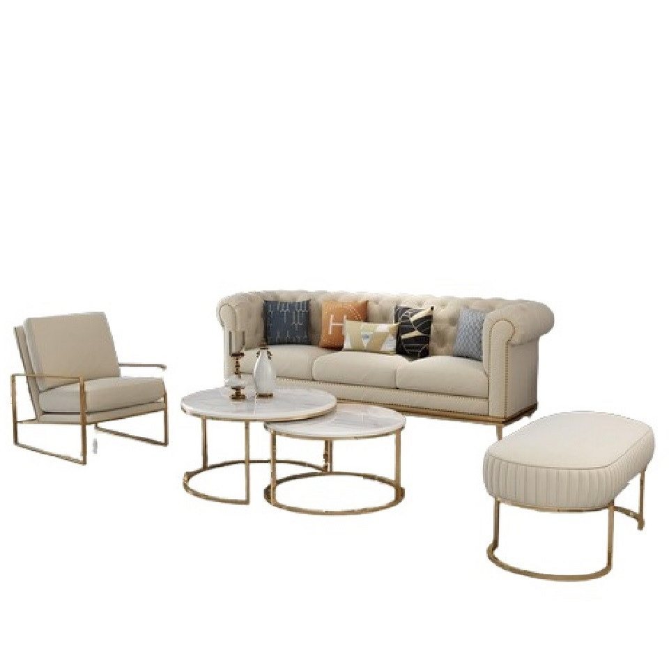 Xlmoebel Polstergarnitur Wohnlandschaft mit 3+1 Sitzplätzen Relax-Hocker, (Sofa 3 Sitzer + Sessel + Hocker), Hergestellt in Europa von Xlmoebel