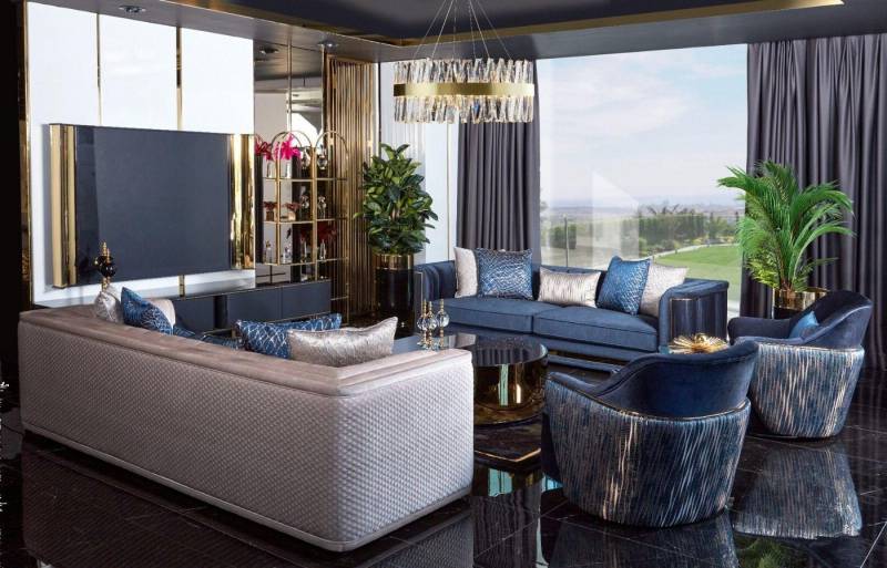 Xlmoebel Polstergarnitur Wohnzimmergarnitur mit 3+3+1+1 Sitzen Beistelltisch TV-Unterschrank, (9tlg(Sofagarnitur 3 + 3 +1 + 1 Couchtisch + Wohnwand), Hergestellt in Europa von Xlmoebel