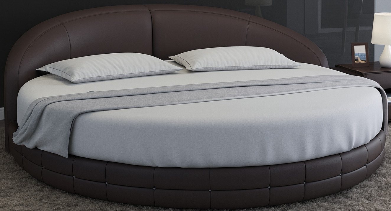Xlmoebel Rundbett Designer Schlafzimmermöbel Luxus-Doppelbett mit Polsterung und runder (Bett LB8844), Hergestellt in Europa von Xlmoebel