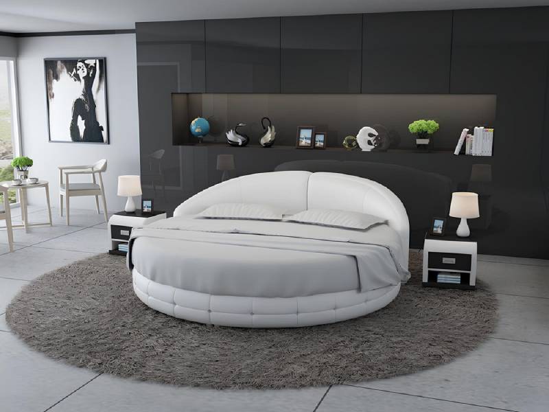 Xlmoebel Rundbett Designer Schlafzimmermöbel Luxus-Doppelbett mit Polsterung und runder (Bett LB8844), Hergestellt in Europa von Xlmoebel