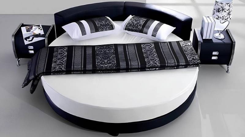 Xlmoebel Rundbett Neues Hotelmöbel mit luxuriösem gepolstertem runden bett (Bett), Hergestellt in Europa von Xlmoebel