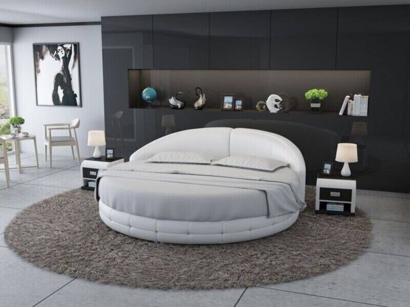 Xlmoebel Rundbett Neues Luxus-Doppelbett mit USB-Anschlüssen in rundem Design. (Bett "LB8844), Hergestellt in Europa von Xlmoebel