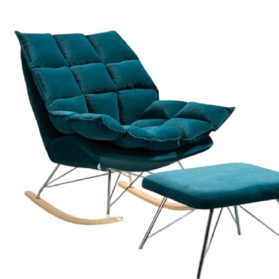 Xlmoebel Schaukelstuhl Schwingender Luxus-Loungesessel mit Metallgestell und Polsterung (1 St), Hergestellt in Europa von Xlmoebel