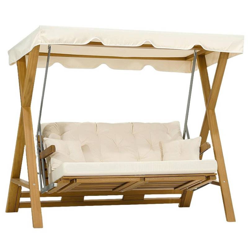 Xlmoebel Hollywoodschaukel Stabiler Beiger Garten-Schaukelstuhl Luxuriöser Garten-Hängekorb, Hergestellt in Europa von Xlmoebel