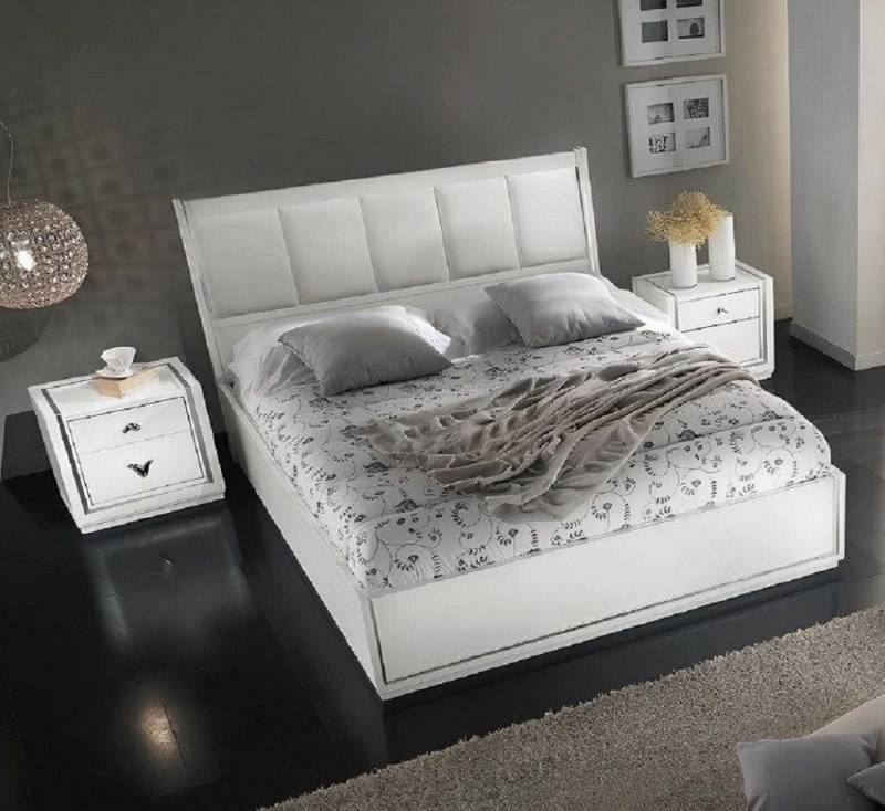 Xlmoebel Schlafzimmer-Set 3-teiliges Schlafzimmer-Ensemble mit Doppelbett und Nachttisch, (Set 3tlg.Schlafzimmer (Bett + 2x Nachttisch), Hergestellt in Italy von Xlmoebel