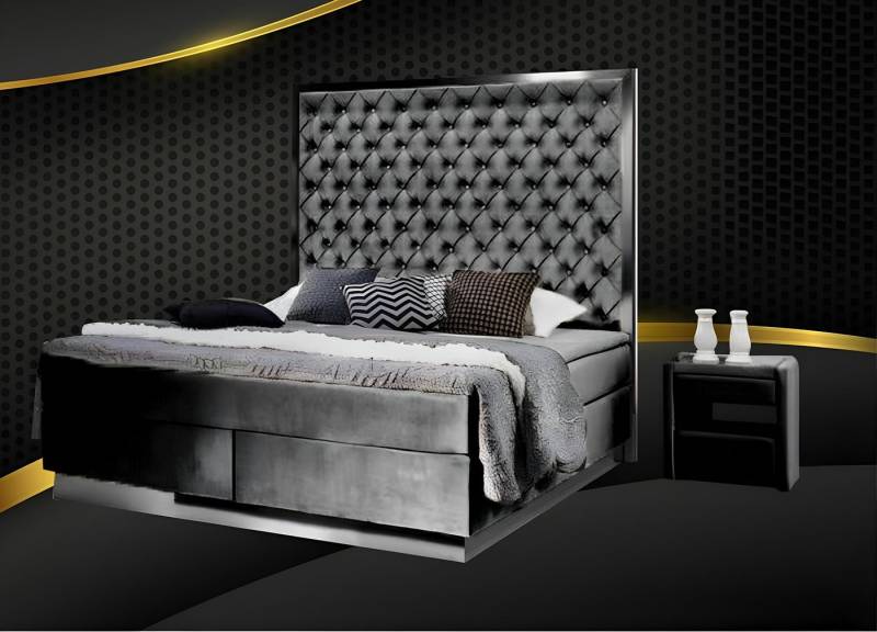 Xlmoebel Schlafzimmer-Set 3-teiliges Schlafzimmer-Set mit Boxspringbett Textilbezug, (Bett + 2X Nachttisch), Hergestellt in Europa von Xlmoebel