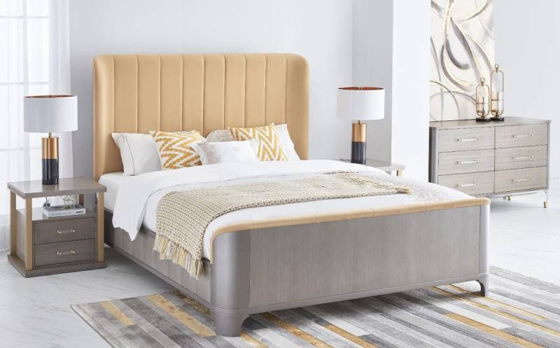 Xlmoebel Schlafzimmer-Set 4-teiliges Schlafzimmer-Set mit modernem Design und luxuriöser, (4-tlg., 4tlg.Schlafzimmer Set (Bett + 2x Nachttisch + Kommode), Hergestellt in Europa von Xlmoebel