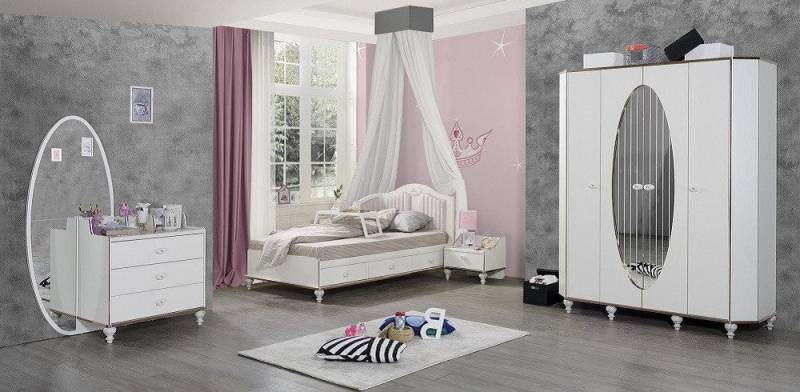 Xlmoebel Schlafzimmer-Set 4-teiliges Schlafzimmer-Set mit modernem und luxuriösem Design, (4-tlg., Set 4 tlg.(Bett+Nachttisch+Kleiderschrank+Kommode mit Spiegel), Hergestellt in Europa von Xlmoebel
