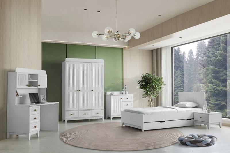 Xlmoebel Schlafzimmer-Set 5-teiliges modernes Möbelset für Schlafzimmer, bestehend aus Bett, (Schlafzimmer-Set), Hergestellt in Europa von Xlmoebel