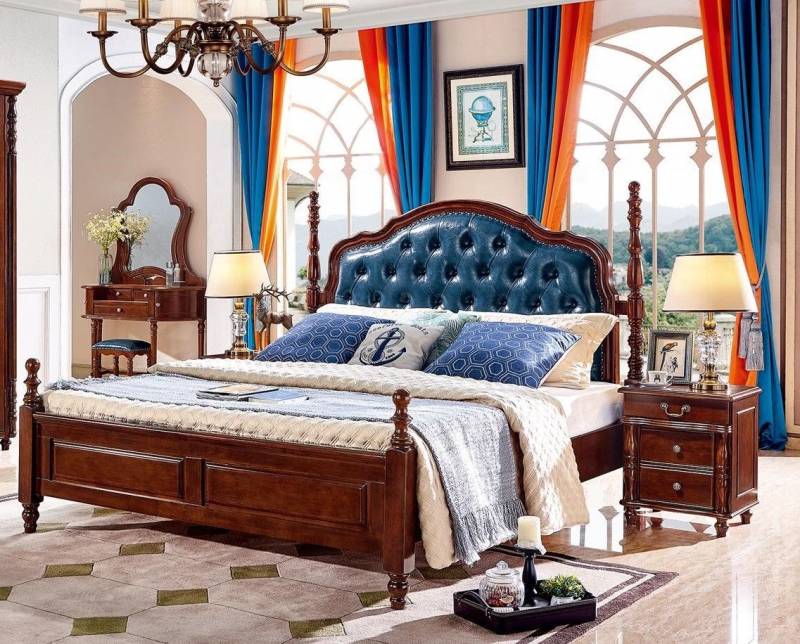 Xlmoebel Schlafzimmer-Set Bett 2x Nachttische 3 tlg. Schlafzimmer Set Design Luxus Klassisch, (3-tlg., Bett, 2x Nachttische), Hergestellt in Europa von Xlmoebel