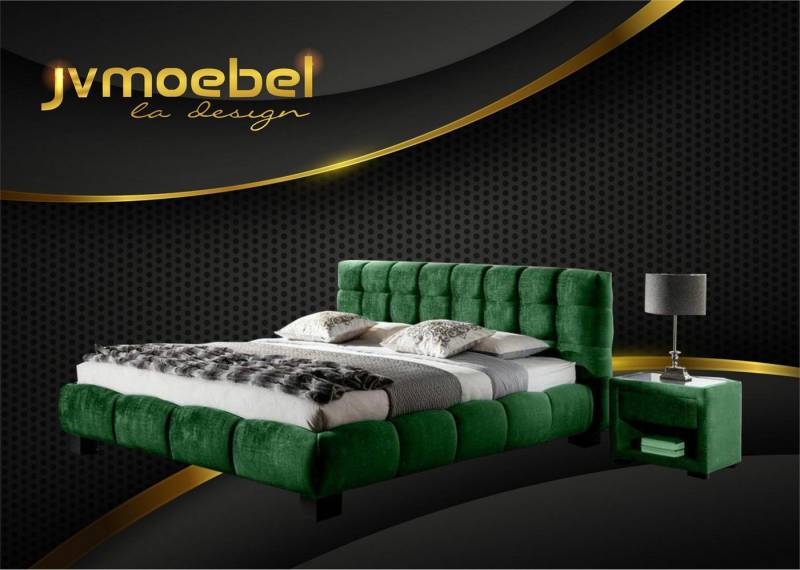 Xlmoebel Schlafzimmer-Set Bett Textil 2x Nachttisch 3 tlg. Schlafzimmer Set Möbel Modern Luxus, (3-tlg., Bett + 2x Nachttische), Hergestellt in Europa von Xlmoebel