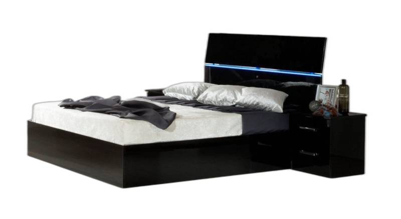 Xlmoebel Schlafzimmer-Set Design Schlafzimmer 3tlg. Bett 2x Nachttisch Luxus Set Led Licht, (3-tlg., Bett + 2x Nachttische), Hergestellt in Europa von Xlmoebel