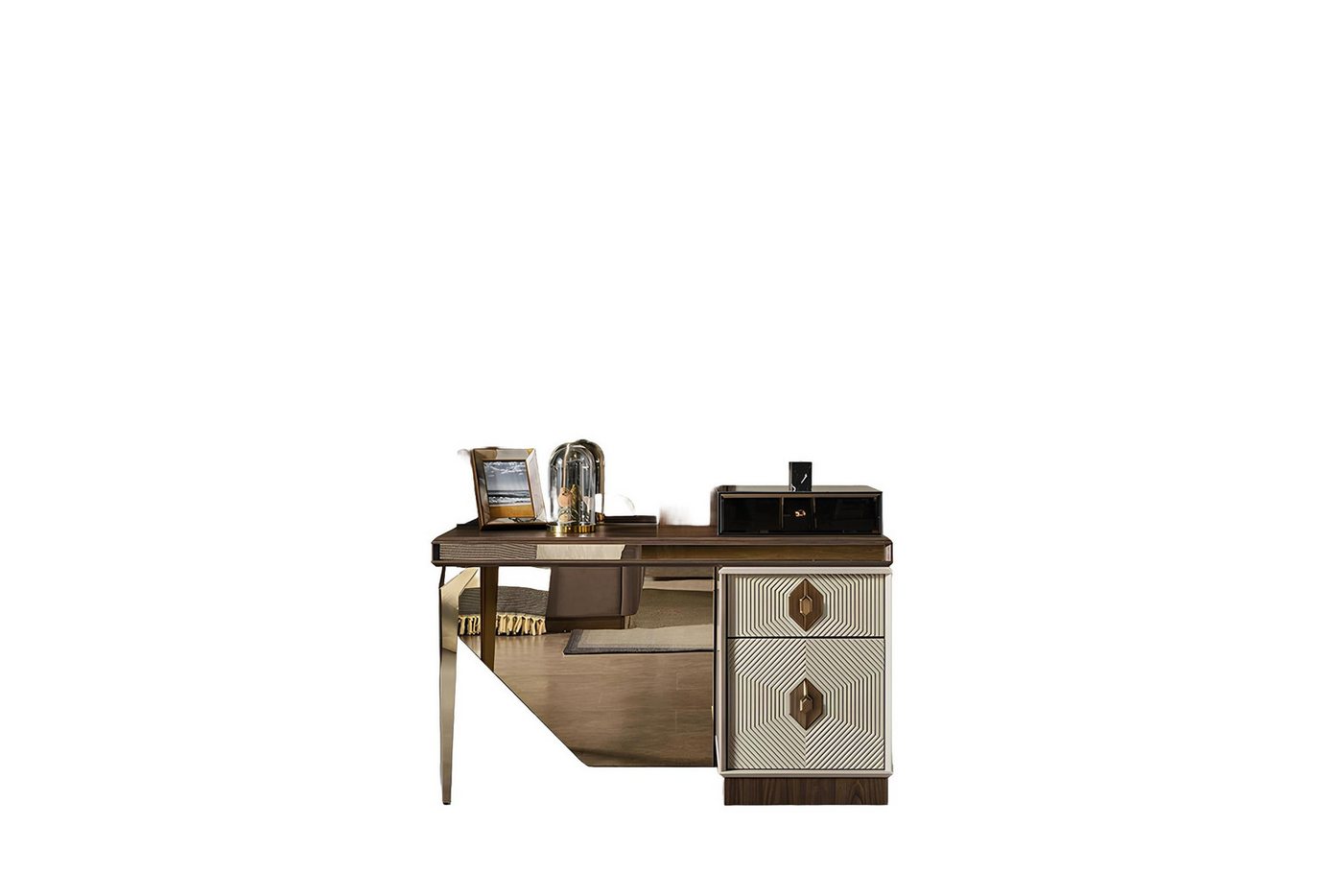 Xlmoebel Schlafzimmer-Set Designer-Schminktisch mit Spiegel für das Schlafzimmer, (2-tlg., 2tlg. Schlafzimmer Set (Schminktisch mit Spiegel), Hergestellt in Europa von Xlmoebel