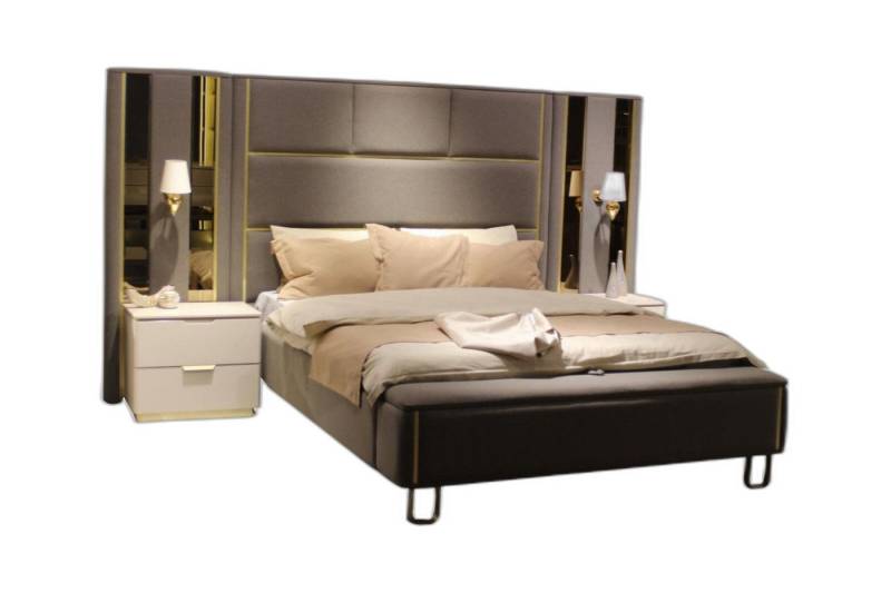 Xlmoebel Schlafzimmer-Set Doppelbett 2 Nachttische 3tlg. Schlafzimmer Design Möbel Holz, (3-tlg., Bett / 2x Nachttische), Hergestellt in Europa von Xlmoebel