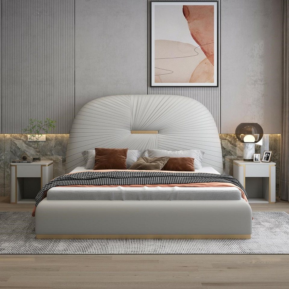 Xlmoebel Schlafzimmer-Set Dreiteiliges Möbel-Set für das Schlafzimmer im Design-Stil, (3-tlg., 3tlg. Schlafzimmer Set (Bett +2x Nachttisch), Hergestellt in Europa von Xlmoebel