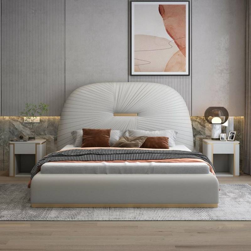 Xlmoebel Schlafzimmer-Set Dreiteiliges Möbel-Set für das Schlafzimmer im Design-Stil, (3-tlg., 3tlg. Schlafzimmer Set (Bett +2x Nachttisch), Hergestellt in Europa von Xlmoebel