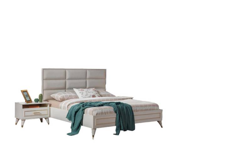 Xlmoebel Schlafzimmer-Set Großes Schlafzimmer Set Doppelbett Schminkttisch Hocker Spiegel 6tlg, (Bett + 2x Nachttische + Schminktisch + Spiegel + Hocker), Hergestellt in Europa von Xlmoebel
