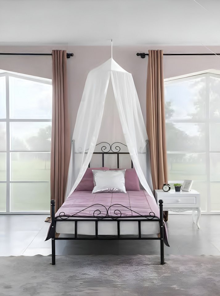 Xlmoebel Jugendzimmer-Set Himmelbett aus Metall mit Nachttisch weißes Möbelset, (Bett + Nachttisch), Hergestellt in Europa von Xlmoebel