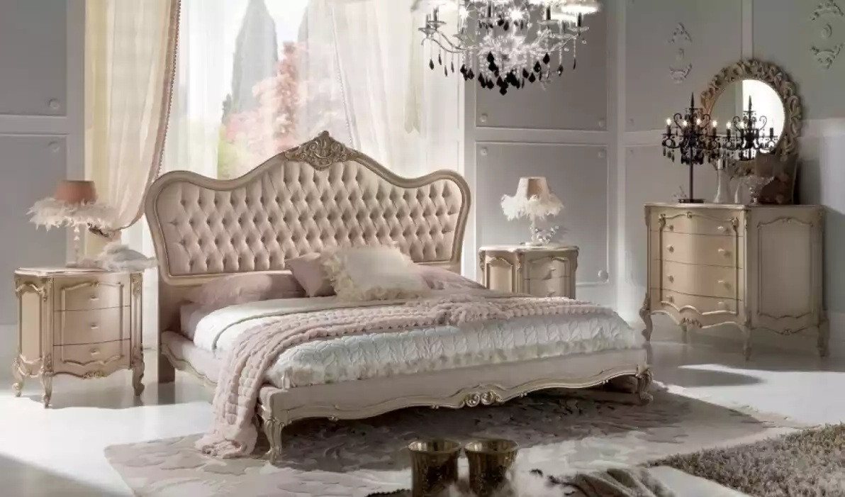 Xlmoebel Schlafzimmer-Set Hochwertiges Schlafzimmermöbel-Set mit luxuriösem Design, (4-tlg., Set 4 tlg. (Bett + 2x Nachttische + Kommode), Hergestellt in Europa von Xlmoebel