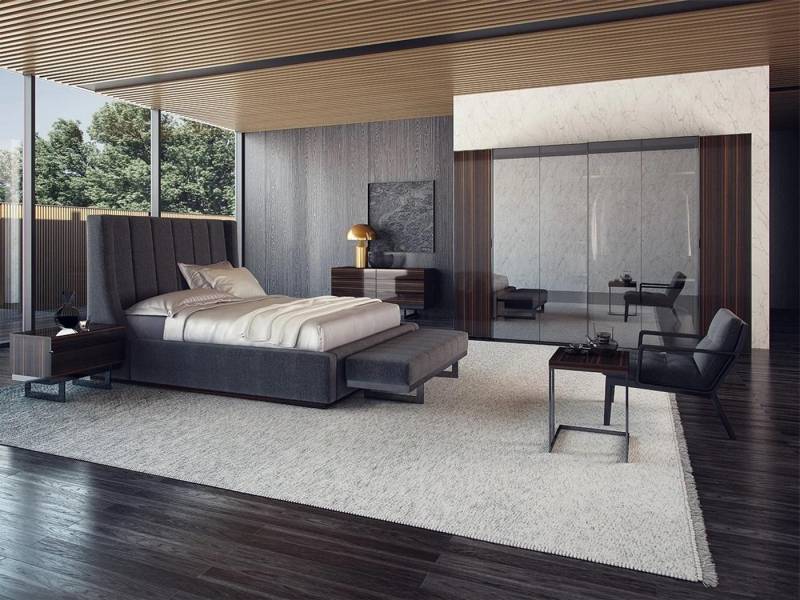 Xlmoebel Komplettschlafzimmer Luxuriöses 7-teiliges Schlafzimmer-Set mit modernem Doppelbett und 2, (Schlafzimmer-Set), Hergestellt in Europa von Xlmoebel