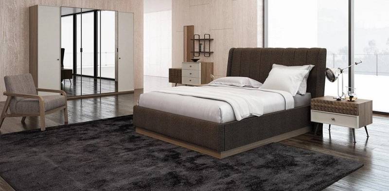Xlmoebel Schlafzimmer-Set Modernes 6-teiliges Luxus-Schlafzimmer-Set mit Doppelbett aus Holz, (Schlafzimmer-Set), Hergestellt in Europa von Xlmoebel