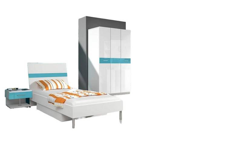 Xlmoebel Schlafzimmer-Set Modernes Türkis Kinderzimmer Set aus Schrank Kommode Holztisch, (Schlafzimmer-Set), Hergestellt in Europa von Xlmoebel