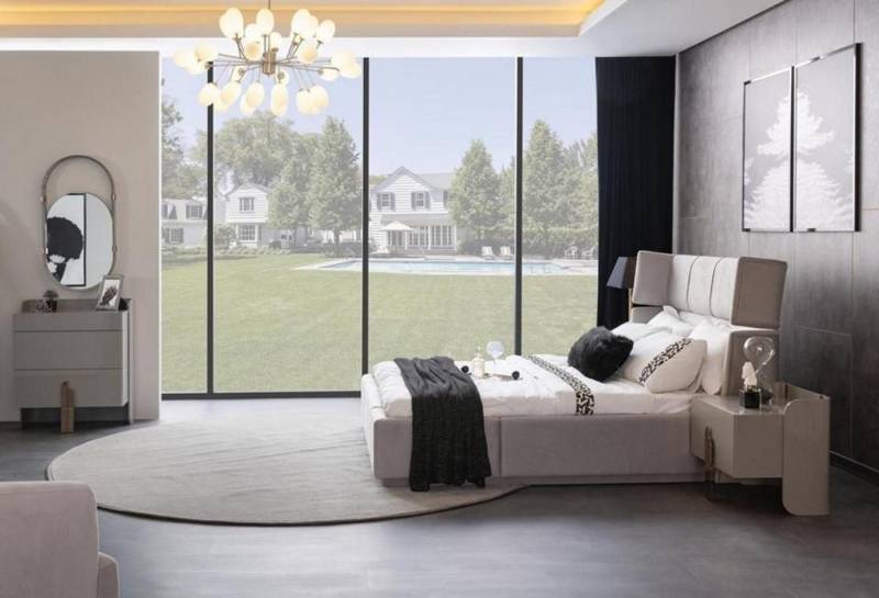 Xlmoebel Schlafzimmer-Set Schlafzimmer-Set mit Doppelbett, Nachttischen, Kommode + Spiegel, (5tlg. Schlafzimmer Set (Bett + 2x Nachttische + Kommode + Spiegel), Hergestellt in Europa von Xlmoebel