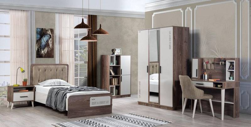 Xlmoebel Schlafzimmer-Set Neues 5-teiliges Jugendzimmer-Set mit Bett, Nachttisch, (Schlafzimmer-Set), Hergestellt in Europa von Xlmoebel