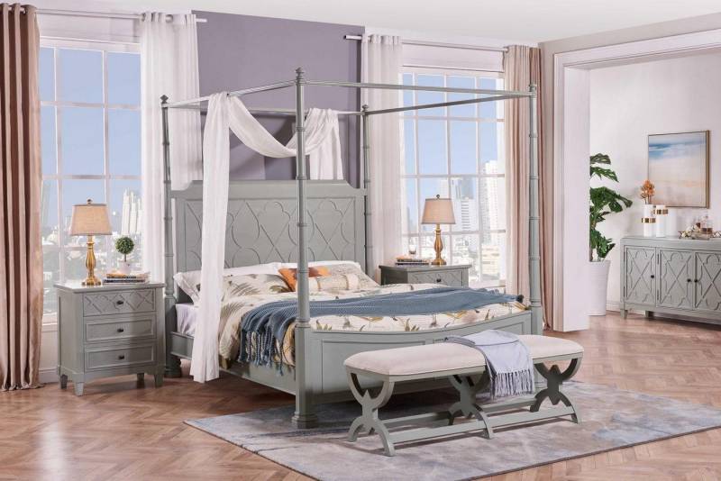 Xlmoebel Schlafzimmer-Set Neues 5-teiliges Schlafzimmer-Set im modernen Landhausstil mit Bett, (5-tlg., 5tlg.Schlafzimmer Set (Bett + 2x Nachttisch + Kommode + Hocker), Hergestellt in Europa von Xlmoebel
