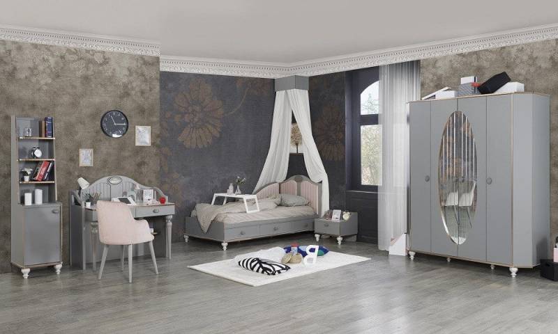Xlmoebel Schlafzimmer-Set Neues 5-teiliges Set mit Design-Bett, Nachttisch und Kleiderschrank, (Schlafzimmer-Set), Hergestellt in Europa von Xlmoebel