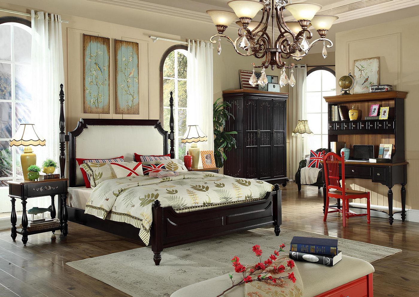 Xlmoebel Schlafzimmer-Set Neues Bett im Landhausstil aus Holz für das komplette Schlafzimmer-Set, (Bett), Hergestellt in Europa von Xlmoebel