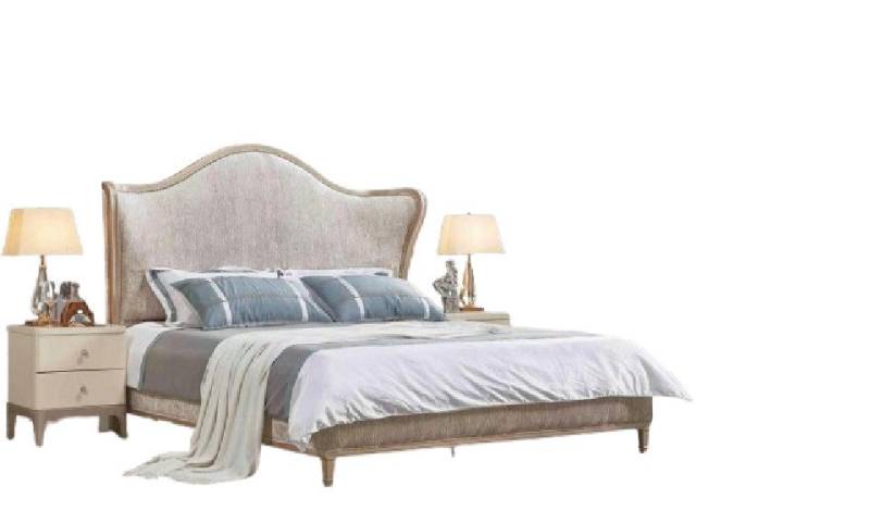 Xlmoebel Schlafzimmer-Set Neues Bettgestell aus Holz in Silber mit 2 Nachttischen, (3-tlg., Bett + 2x Nachttische), Hergestellt in Europa von Xlmoebel