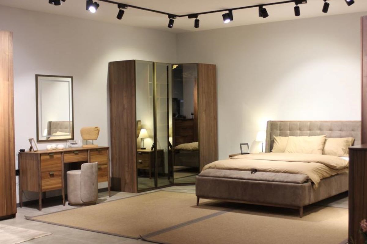 Xlmoebel Komplettschlafzimmer Schlafzimmer Ensemble Bett + 2 Nachttische Kommode Luxus Neu, (7-tlg., Hocker, Bank, Bett, Kommode, Nachttisch, Schminktisch,Schrank,Spiegel), Hergestellt in Europa von Xlmoebel
