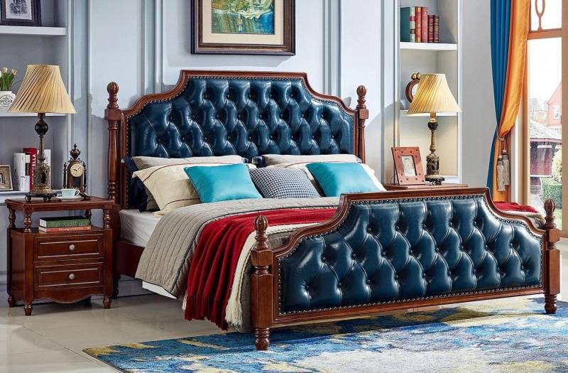 Xlmoebel Schlafzimmer-Set Schlafzimmer Set Design Bett 2x Nachttische Luxus Schlafzimmer 3 tlg, (3-tlg., 2x Nachttische, Bett), Hergestellt in Europa von Xlmoebel