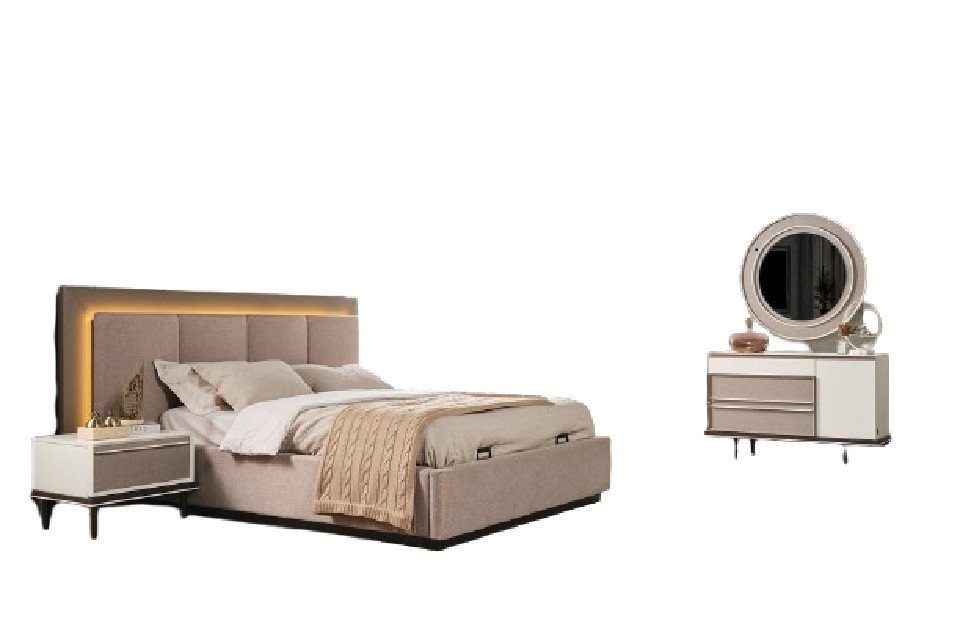 Xlmoebel Schlafzimmer-Set Schlafzimmer Set mit Doppelbett, zwei Nachttischen, Schminktisch, (5-tlg., Schlafzimmer-Set), Hergestellt in Europa von Xlmoebel