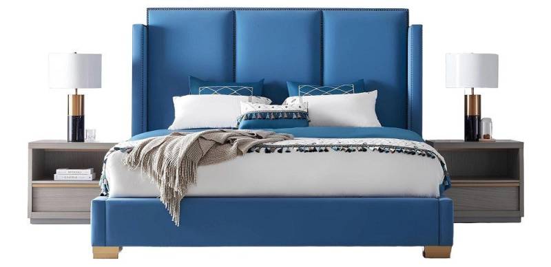 Xlmoebel Schlafzimmer-Set Schlafzimmer-Set mit einem Lederbett und zwei Nachttischen, (3tlg.Schlafzimmer Set (Bett + 2x Nachttisch), Hergestellt in Europa von Xlmoebel