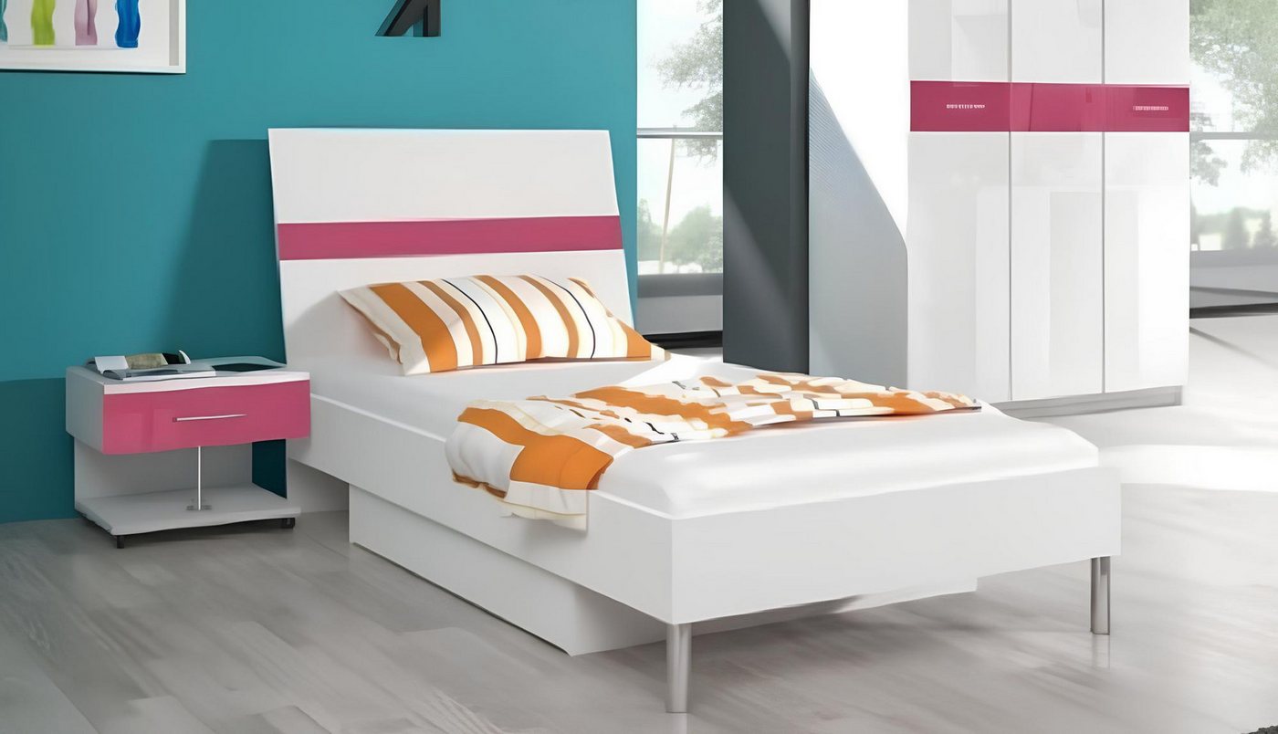Xlmoebel Schlafzimmer-Set Schlafzimmermöbel-Set für Jugend- oder Kinderzimmer in Weiß, (2tlg. Kinderzimmer Set (Bett + Nachttisch), Hergestellt in Europa von Xlmoebel