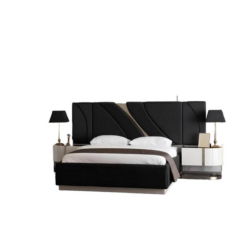 Xlmoebel Schlafzimmer-Set Schlafzimmermöbel Set mit Doppelbett und 2 Nachttischen in, (3tlg. Schlafzimmer Set (Bett + 2x Nachttische), Hergestellt in Europa von Xlmoebel