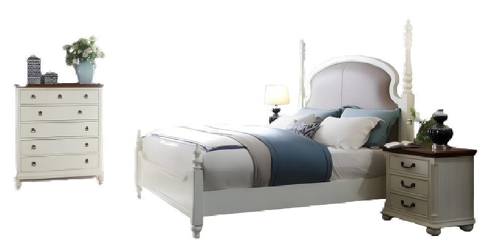 Xlmoebel Schlafzimmer-Set Set aus Bett, Nachttisch und Komode im modernen Luxus-Design, (4-tlg., 4tlg.Schlafzimmer Set (Bett + 2x Nachttisch + Komode), Hergestellt in Europa von Xlmoebel