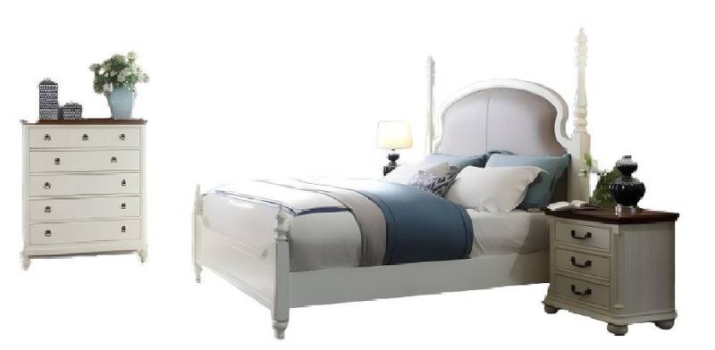 Xlmoebel Schlafzimmer-Set Set aus Bett, Nachttisch und Komode im modernen Luxus-Design, (4-tlg., 4tlg.Schlafzimmer Set (Bett + 2x Nachttisch + Komode), Hergestellt in Europa von Xlmoebel