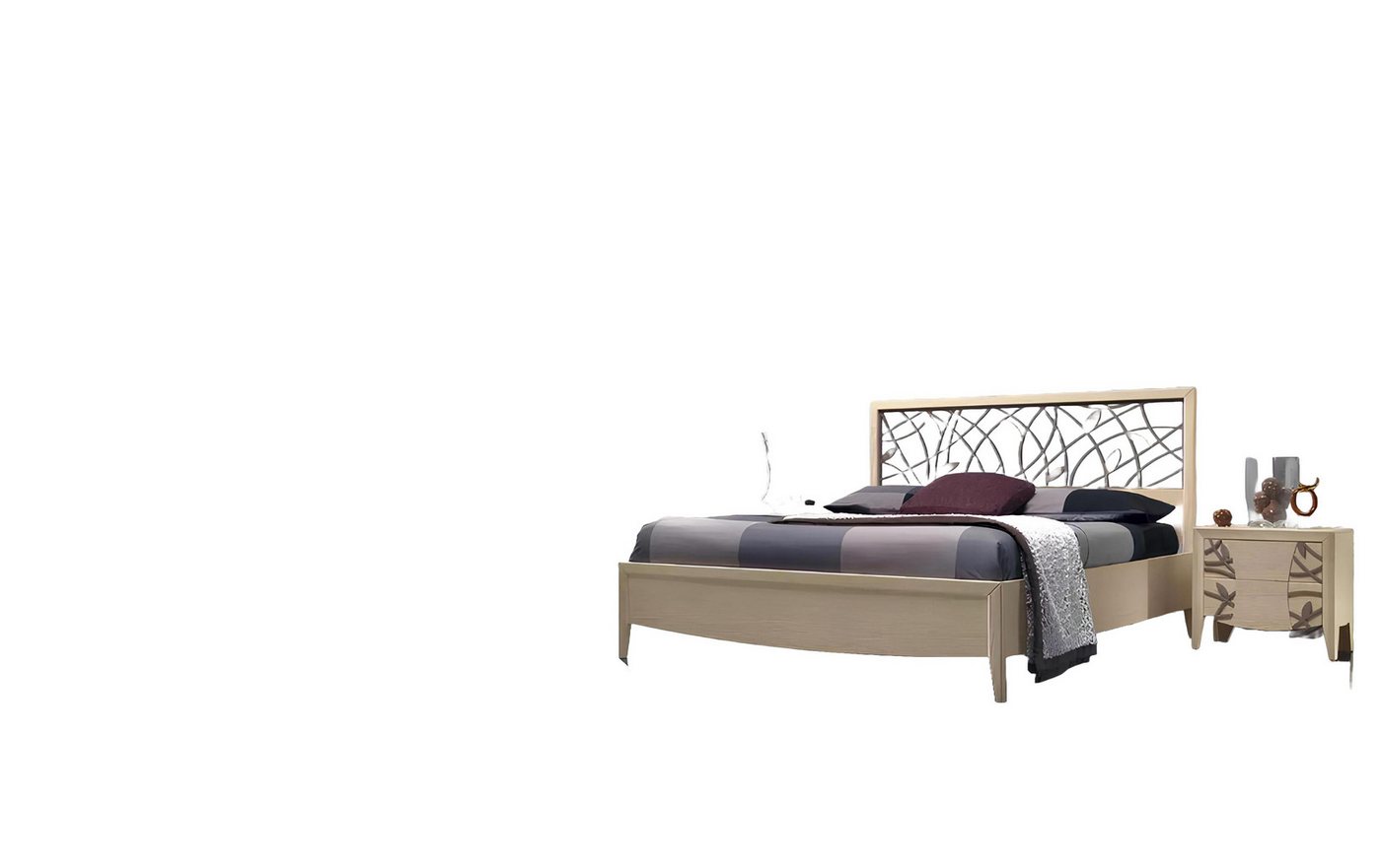 Xlmoebel Schlafzimmer-Set Vollständiges Schlafzimmer-Set mit Bett 2 Nachttischen 5-teiliger, (5tlg.Schlafzimmer Set (Bett + 2x Nachttisch + Kommode + Spiegel), Hergestellt in Europa von Xlmoebel