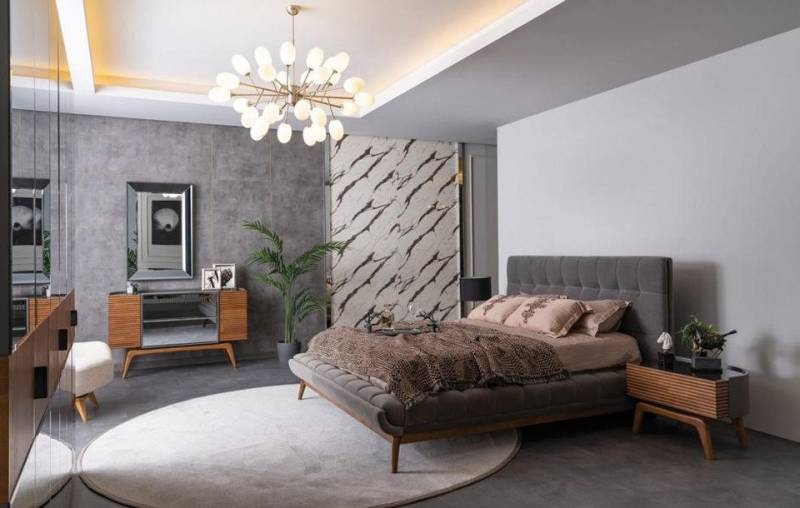 Xlmoebel Schlafzimmer-Set Vollständiges Schlafzimmer-Set mit Doppelbett, 2 Nachttischen, Kommode, (5tlg. Schlafzimmer Set (Bett + 2x Nachttische + Kommode + Spiegel), Hergestellt in Europa von Xlmoebel