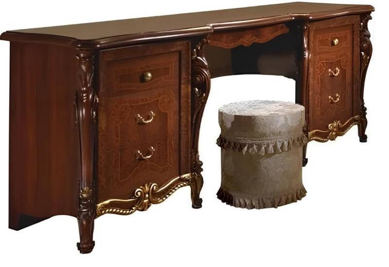 Xlmoebel Schminktisch Gestaltungsstil Eleganz Sekretär Vintage Barock Form Holz Italienisch (1-St., Schminktisch), Hergestellt in Europa von Xlmoebel