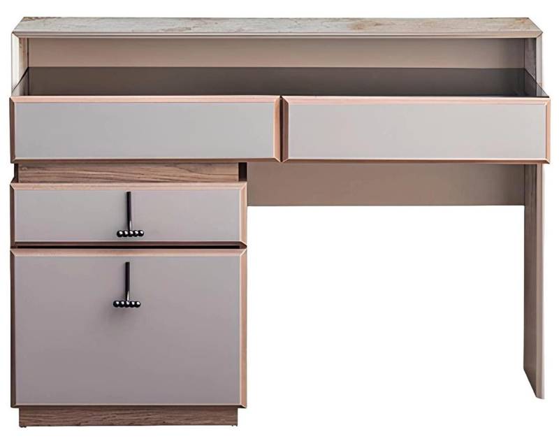 Xlmoebel Schminktisch Grauer Schminktisch mit Spiegel und Konsole (Schminktisch + Spiegel), Hergestellt in Europa von Xlmoebel