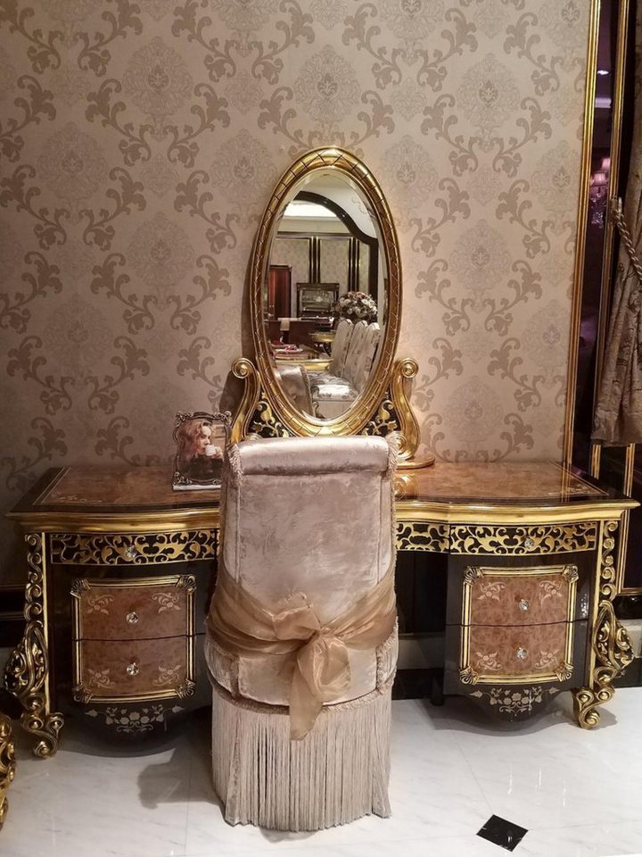 Xlmoebel Schminktisch Luxuriöser Frisiertisch mit Spiegel und Konsole im Barock-Rokoko-Stil (Schminktisch + Spiegel), Hergestellt in Europa von Xlmoebel